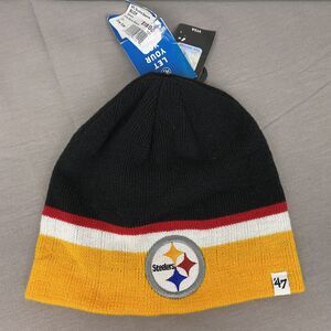 47 Brand Beanie Pittsburgh Steelers Kids One Size Black‎ Yellow NWT Buddie